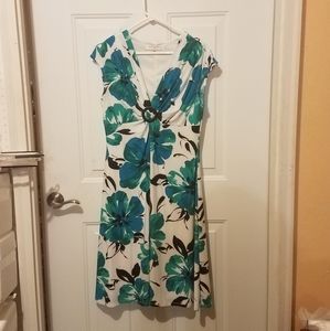 Evan-picone 14 petite teal floral dress